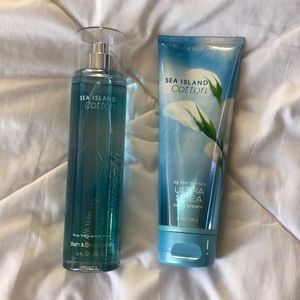 bath and body works sea side cotton set